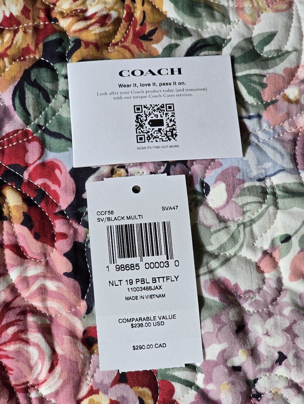 *NWT* COACH Nolita 19 With Sparkly Butterfly Print In Black - Picture 6 of 14